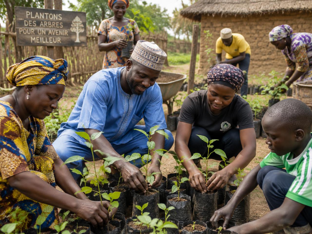 Illustrative photo: community members planting tree seedlings